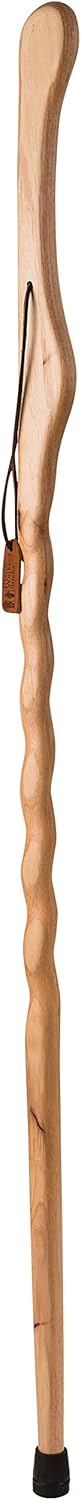 Brazos Trekking Pole Hiking Stick for Men and Women Handcrafted of Lightweight Wood and made in the USA, Tan Oak, 55 Inches