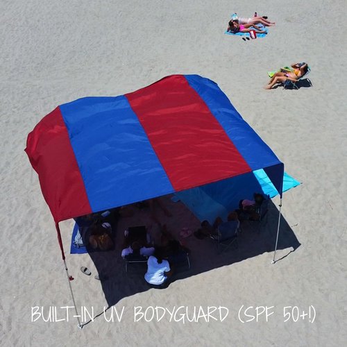 MillionShades™ Beach Shade Canopy – Extra Large 14 ft x 14 ft Wind-Propelled™ Sun Shade for Beach with UPF 50+, 360° Views, Quiet & Lightweight Design, Easy Setup Tent - Windproof Beach Shelter