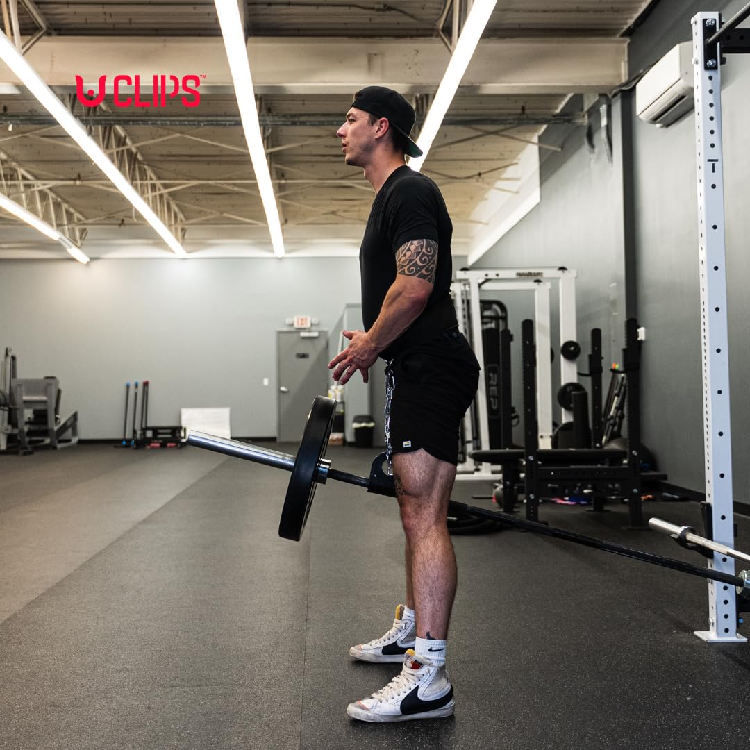 Home Gym U Clip - Bar to Landmine Adapter, Belt Squat and T-bar Row Attachment, Dip Belt Hook, Dumbbell to Barbell Converter, Versatile Fitness Accessory (Olympic)