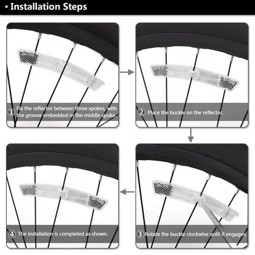 DEMYPROX Bicycle Wheel Reflector (White, 4pcs)