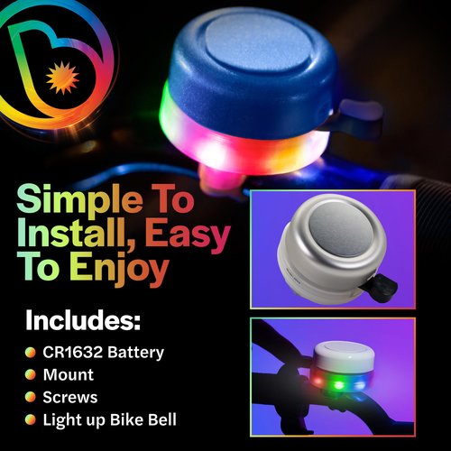 Brightz LED Light Up Bike Bell for Kids & Adults - Cool Kids Bike Accessory - Blue, Standard Size