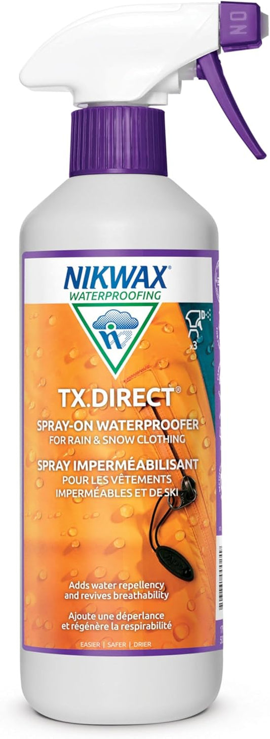 Nikwax TX.Direct Spray-On Waterproofing, 500ml, High Performance Waterproofing Renewal Treatment Restores DWR Water Repellency in Jackets, Outerwear, Rain, Ski and Snow Gear