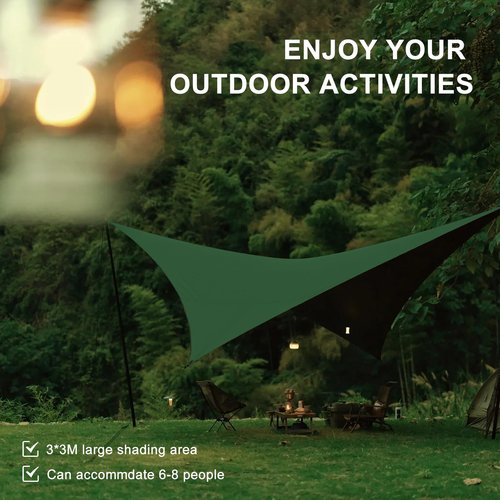 Rain Fly Hammock Waterproof Camping Tent Tarp COVVY Portable Multifunctional Camping Gear Equipment Lightweight Backpacking Shelter Awning for Outdoor Hiking Travel, Fast Set Up with Tent Accessories
