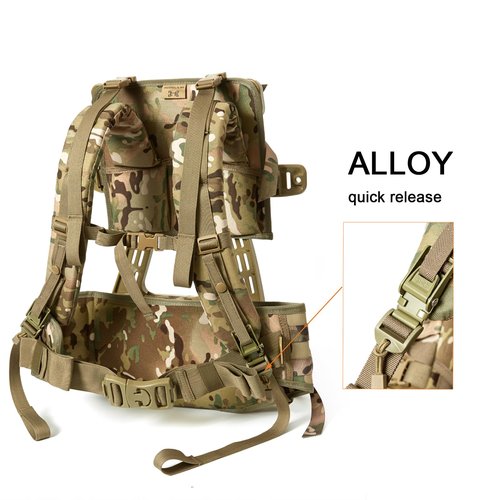 MT Military FILBE Curved Frame with Batwings Suspension Set System for Army Rucksack with Waist Hip Belt and Shoulder Straps Tan