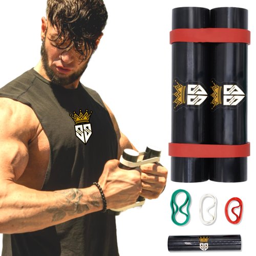 RipStick Resistance Band Training Equipment - Upper Body, Shoulder and Joint Rehab - Improve Flexibility, Prevent Injuries, Gain Muscle - Quick Strength Portable Workout - 6 Unbreakable Shredder Bands