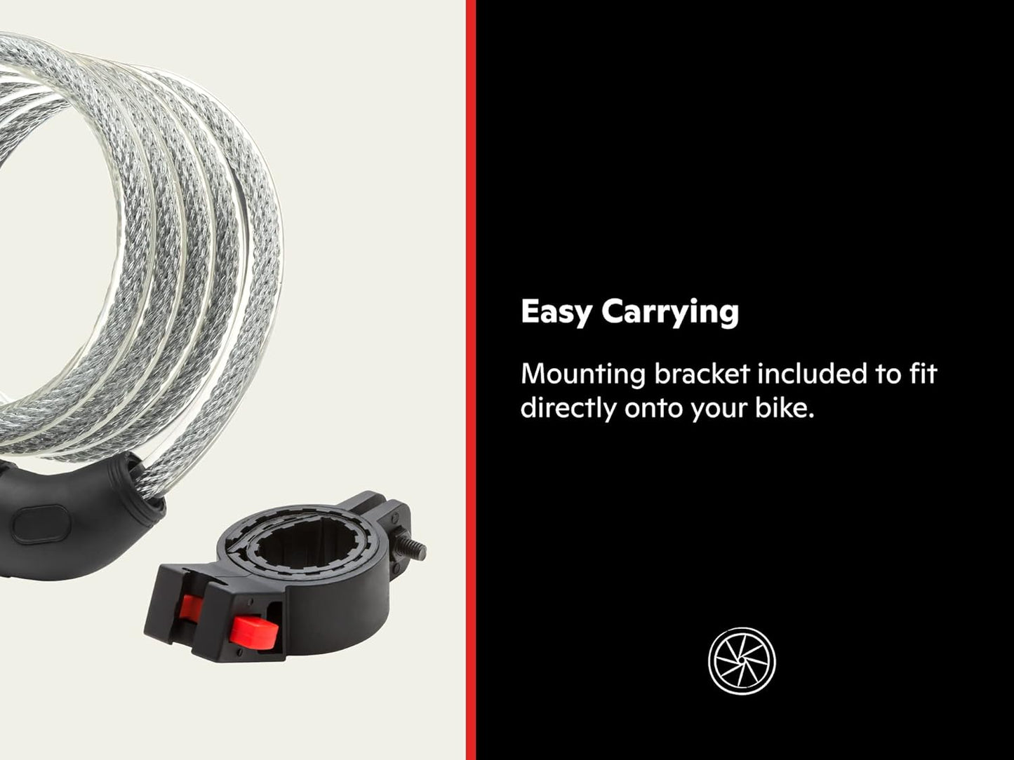 Schwinn 6ft Bike Lock Cable - Durable Steel, Anti-Theft Protection, Vinyl Cover