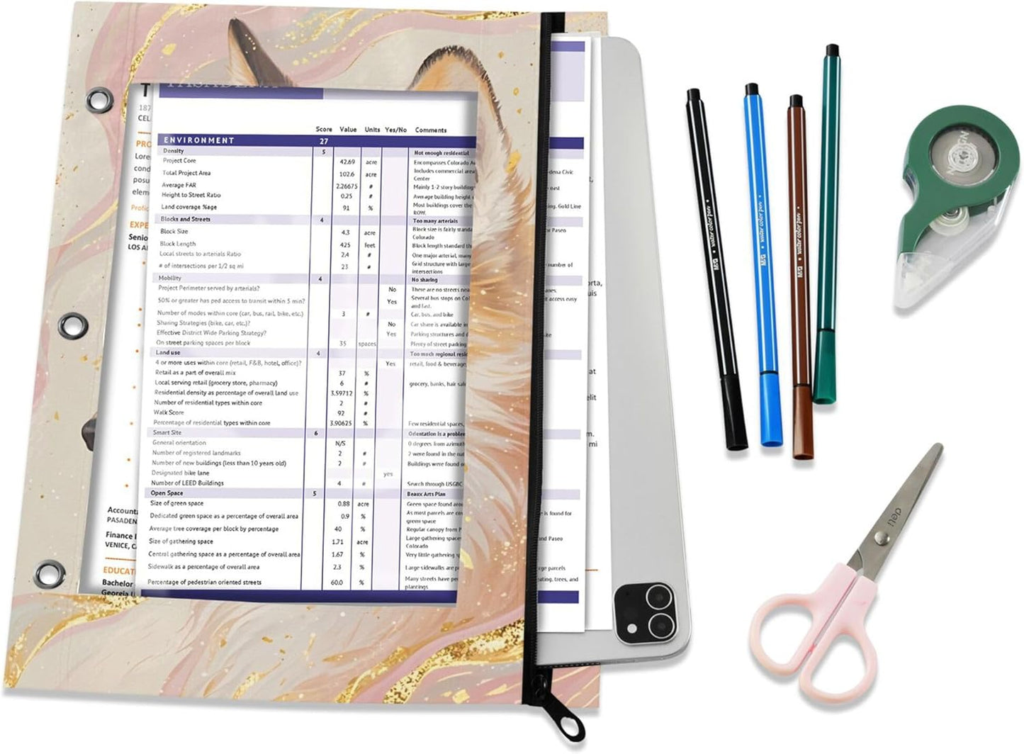 Largemouth Bass Fish 2 Pack 3 Ring Binder Pocket A4 Size Binder Pouches Clear PVC Loose Leaf Folder Sleeves Storage Bags for Files, Documents