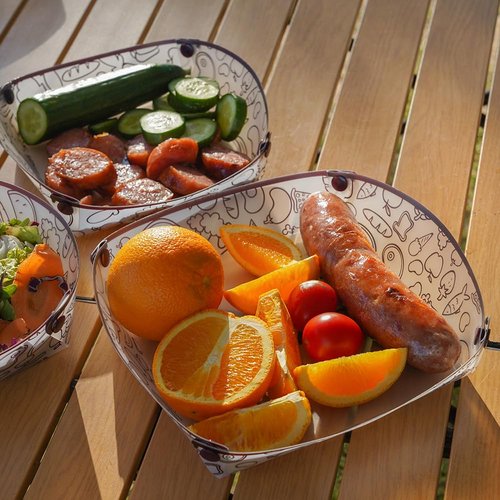 GTYOPR Collapsible Bowl Set of 12 Pieces, Portable Food Grade Camping Plates Tableware, Plastic Folding Bowls For Outdoor Family Travel Picnic(6.8 * 6.8 * 1.5in)