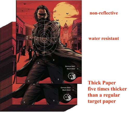 Paper Shooting Target with Red Bullseye for Hunting, Pistols, Rifles (10)