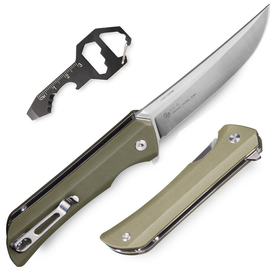 Heavy Outdoor Tactical Folding Pocket Knife for men,14C28N Stainless Steel Blade,G10 Handle,Liner Lock,EDC Hunting Bushcrafting Camping Knives Belt Clip Carry,Microtech Elemental Fishing Hiking,Father Dad Gifts Ruike p121