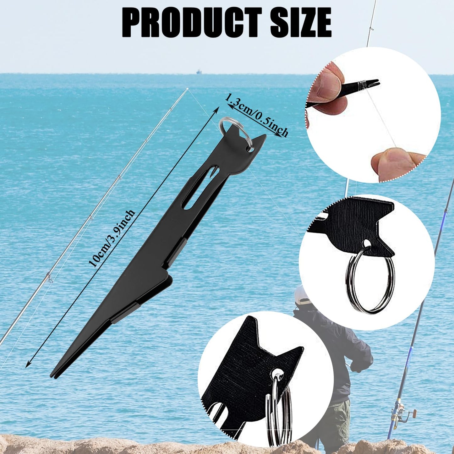 Auswalar 3 PCS Fishing Knot Tying Tool,Line Cutter,Fishing Quick Knot Tool Fly Fishing Angler Accessories Nail Knot Tying Tool for Hooks,Lures and Line