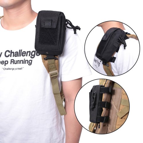 HOUSON Tactical Phone Holster, Molle EDC Belt Organizer Molle Pouches Waterproof Waist Bag for Outdoors Hunting Camping Trekking Traveling Black