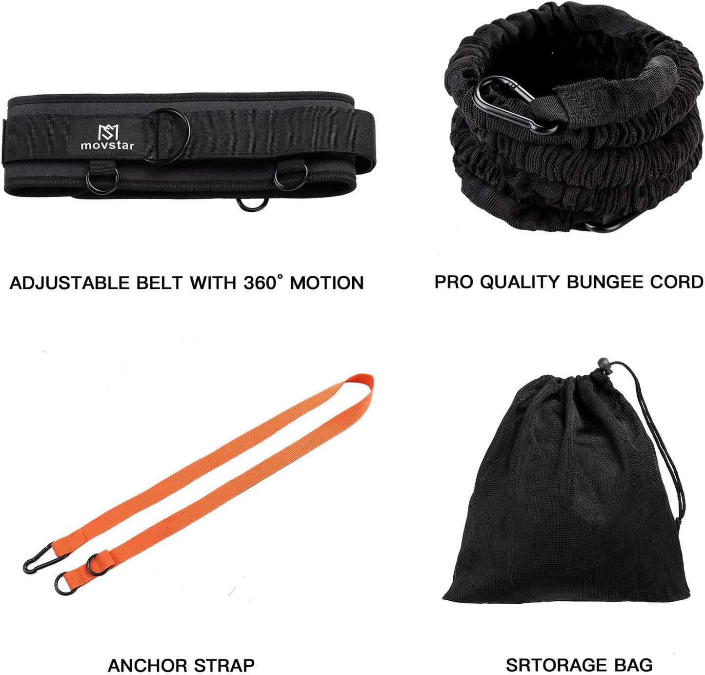 Pseudois Resistance Bungee Band, Running Training Bungee Workout Band, Speed Strength, Basketball and Football Equipment for Improving Strength, Power and Agility