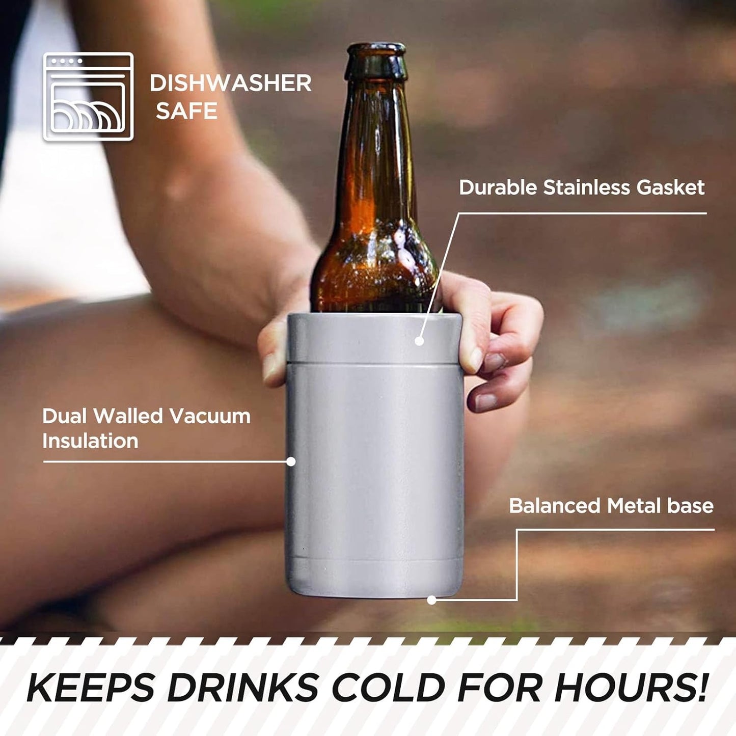 Tahoe Trails 12 oz Stainless Steel Double Wall Vacuum Insulated Can Cooler (Blue)
