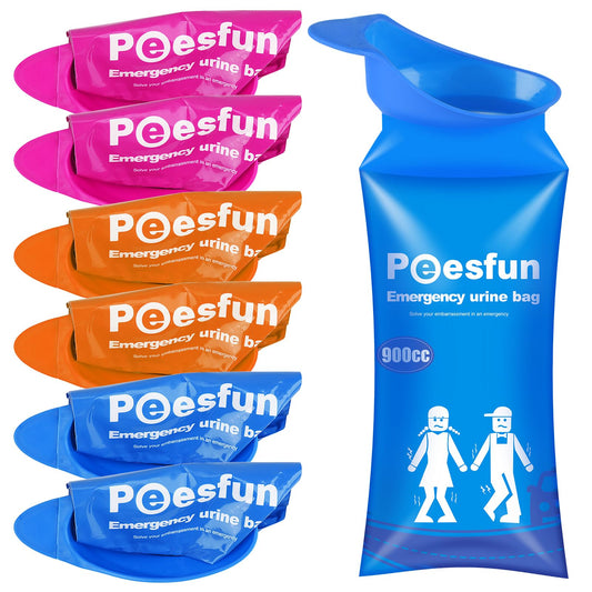 Disposable Urinal Bag, Upgraded 900ML Emergency Urine Bag, Pee Bags for Travel, Urinals Portable for Car, Universal Urinal Bag for Men, Women and Children, Essential for Outdoor Travel