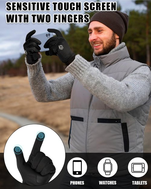 RIGWARL Thin Fleece Gloves for Cold Weather, Early Winter Gloves Men Women with Touchscreen Fingers, Thermal Warm Drving Gloves for Running Hiking Walking Skiing Biking, Great Gift for Late Autumn