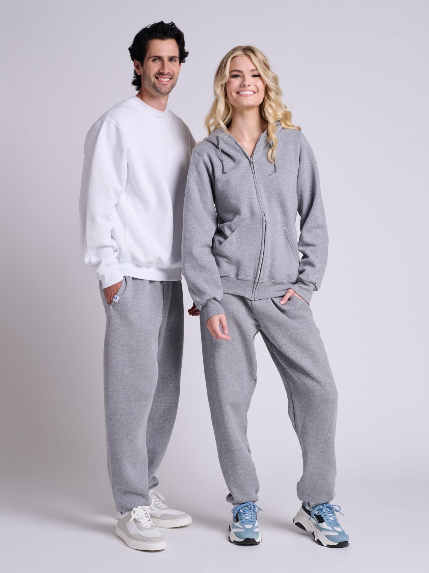 Russell Athletic Mens Dri-Power Fleece Closed-Bottom & Joggers Sweatpants, Oxford, Large US