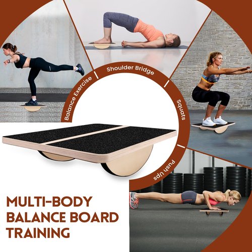 SCWHTHR Slant Board for Calf Stretching 2-in-1 Professional Wooden Slant Board & Balance Board Adjustable Incline Stretch Wedge Physical Therapy Slant Boards for Knees Ankle Heel Feet Leg