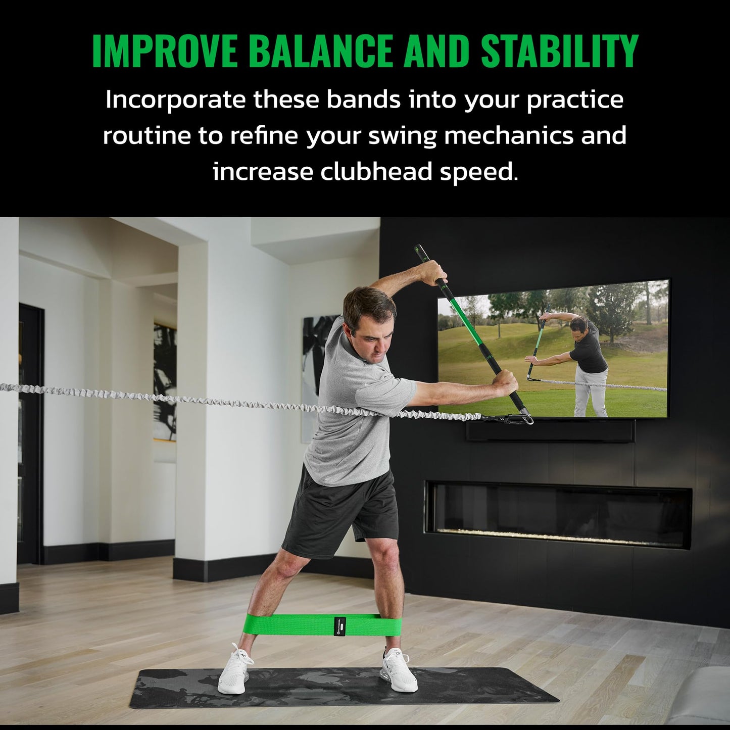 GolfForever Mini Bands Proven by Golfer Scottie Scheffler | Golf Training Premium Fitness Bands | Premium Golf Training Aid to Improve Strength Flexibility & Swing Posture | 3 Resistance Levels | 3pcs