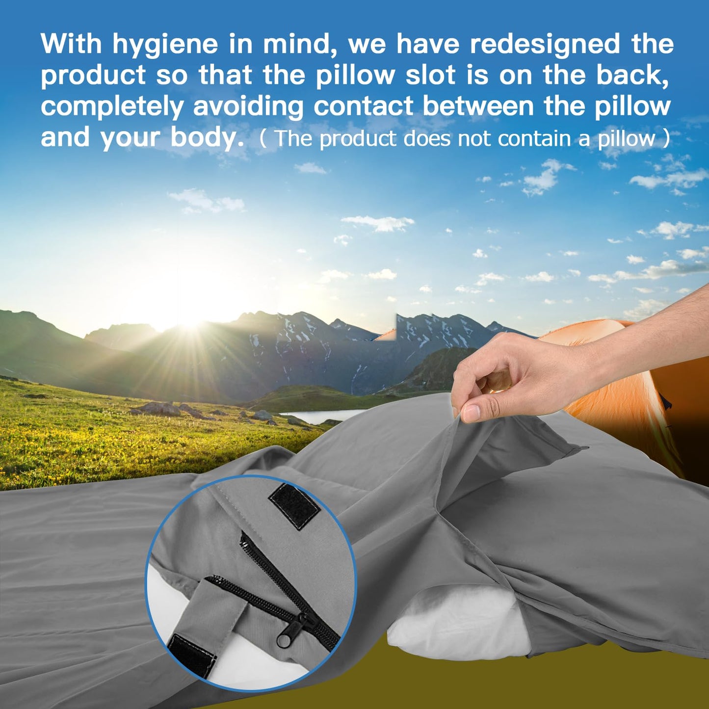 JAICOM Sleeping Bag Liner, Sleep Sack Travel Sheets, Two-Way-Zipper Expose Feet Separately, Lightweight for Single, Backpacking,Hotels & Hostels, Camping, Travel, Business