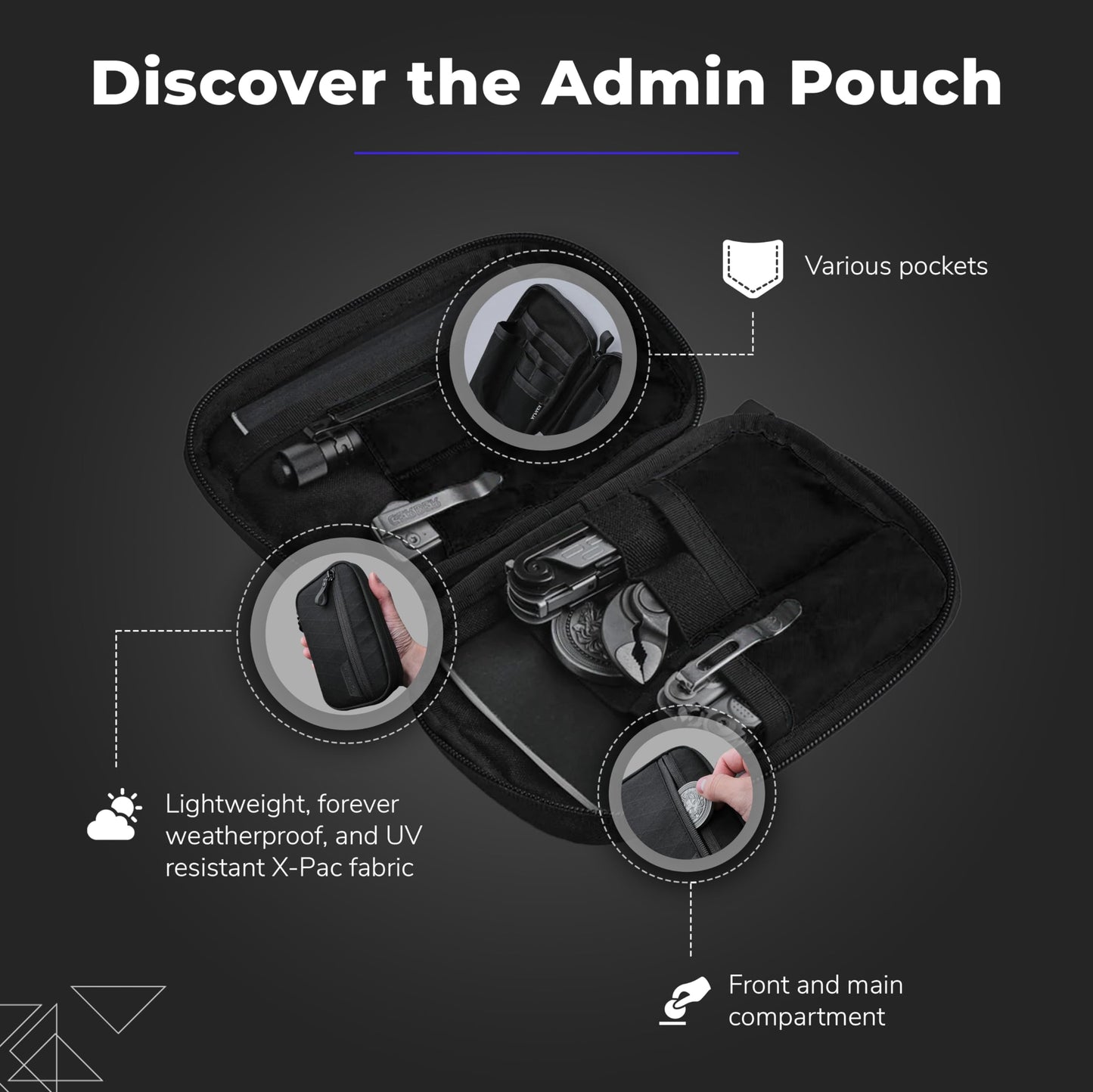 ALPAKA HUB Pouch - Soft-Shell Small Pouch Storage for Electronic Accessories, Tools, Durable, Weatherproof, and UV Resistant X-Pac X42 Fabric - Olive Green