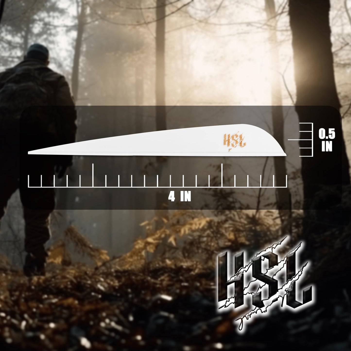 Hosolee 36 Pack Archery Fletches 4 Inch Arrows Vanes Plastic Fletching for DIY Shafts Hunting Targeting (White+Logo)