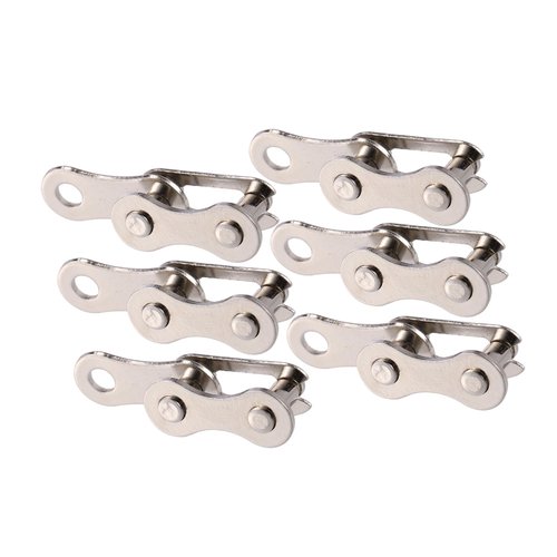 REPAIROCK 6 Pair Single Speed Silver Tone Chain Master Link Joint Clips Connectors Bicycle Missing Link Reusable Speed Chain for Bike MTB Repair Parts Auto Replacement Parts