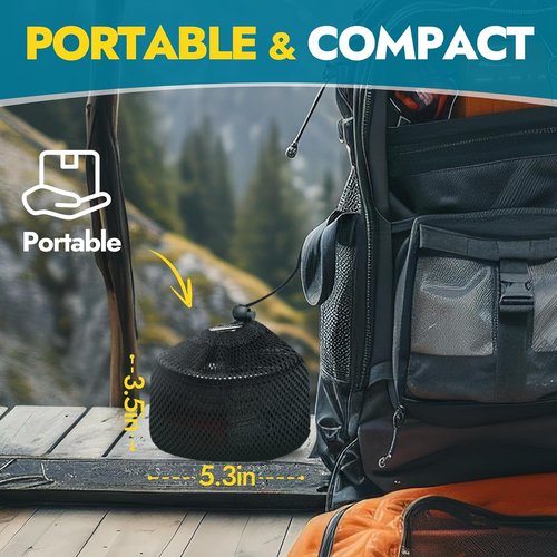 CANWAY Portable Camping Stove Mini Wood Burning Camp Stove for Backpacking Hiking Traveling Survival Cooking Stove Stainless Steel Emergency Folding Camping Stove with Carry Bag