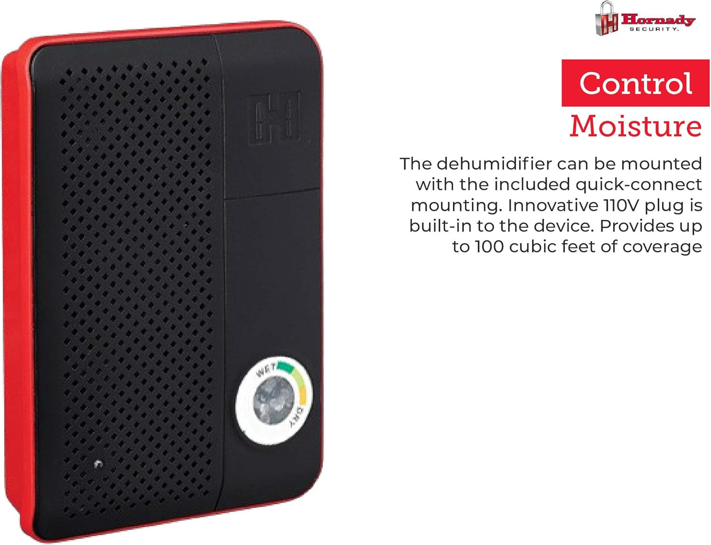 Hornady Rechargeable Dehumidifier 95900 - Portable Moisture Absorbers with Silica Gel to Prevent Moisture Damage for Gun Safe Accessories, Firearms, & More in Gun Safes & Cabinets, Closets, & Pantries