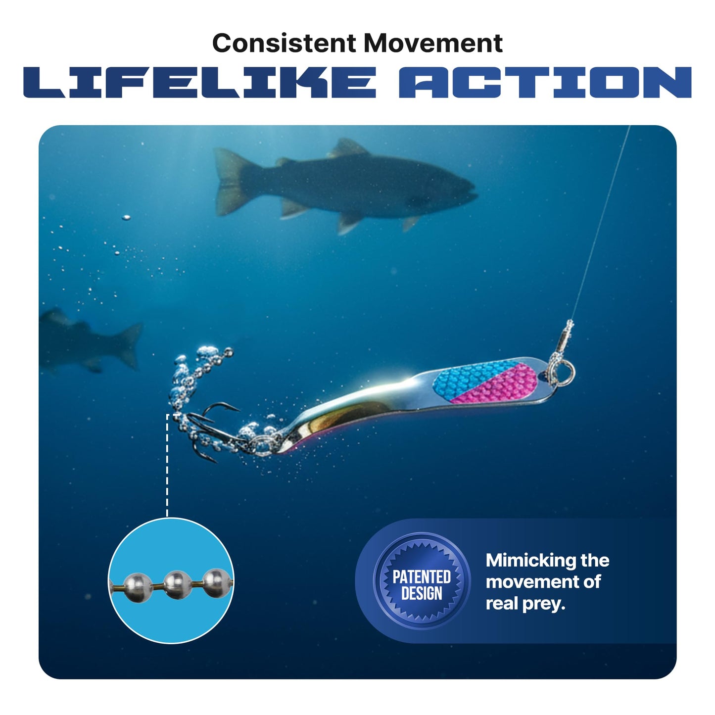 IRON DECOY Spoon Fishing Lures, 3 Pack Fishing Lures Kit, Casting, Trolling, Jigging, Ice, Lake, River, Stream, Freshwater, Trout, Bass, Walleye, Salmon, Crappie, Pike, Trout, 3-Pack