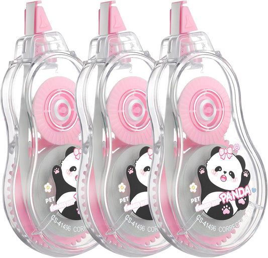 Aesthetic and Cute Gourd-Shaped White Correction Tape, 39.37ft（12m）, 3-Count Pack, Easy to use, Dry Instantly, Clean and Tear-Resistant Tape Office or School Supplies（Cyan）