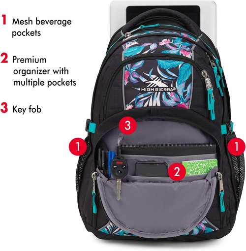High Sierra Swerve Laptop Backpack, Crimson/Black, One Size