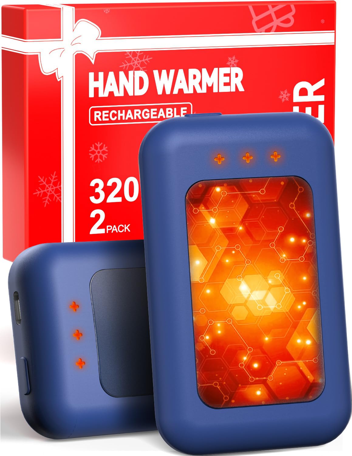 AI Hand Warmers Rechargeable, Reusable Portable Electric Hand Warmer, Fast Intelligent Heating in 1 Second, Gifts for Christmas, Outdoor, Golf, Hunting, Camping Accessories Blue 2Pack