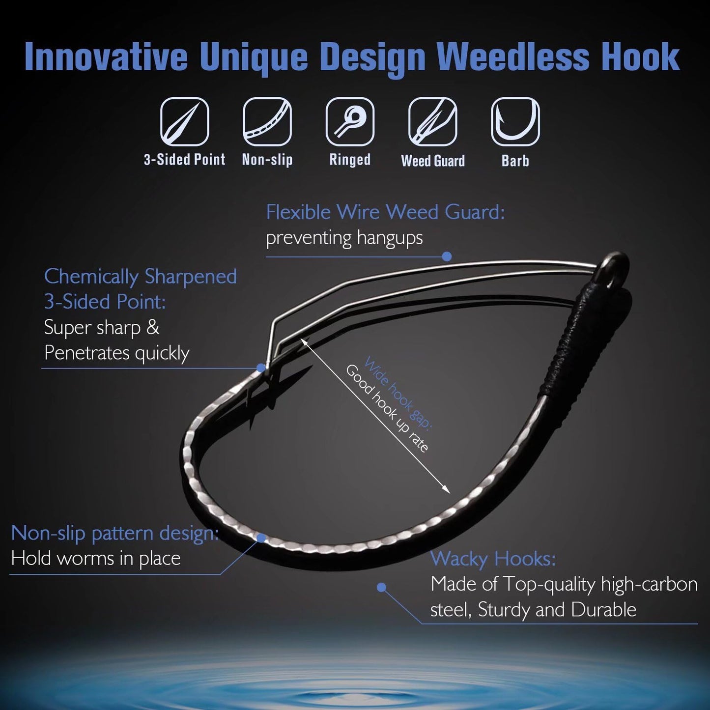 8PCS Ready Tied Drop Shot Rigs for Bass Fishing Drop Shot Hooks Fishing Rig with Drop Shot Weights 1/4OZ Swivel Fluorocarbon Fishing Line Weedless Hooks 1/0