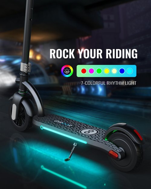 Gyroor H40 Kids Electric Scooter with 180W Motor & LED Visible Display, 10 Mph, Colorful Lights, Adjustable Speed and Height, Electric Scooter for Kids Ages 8-12 Ideal Gifts