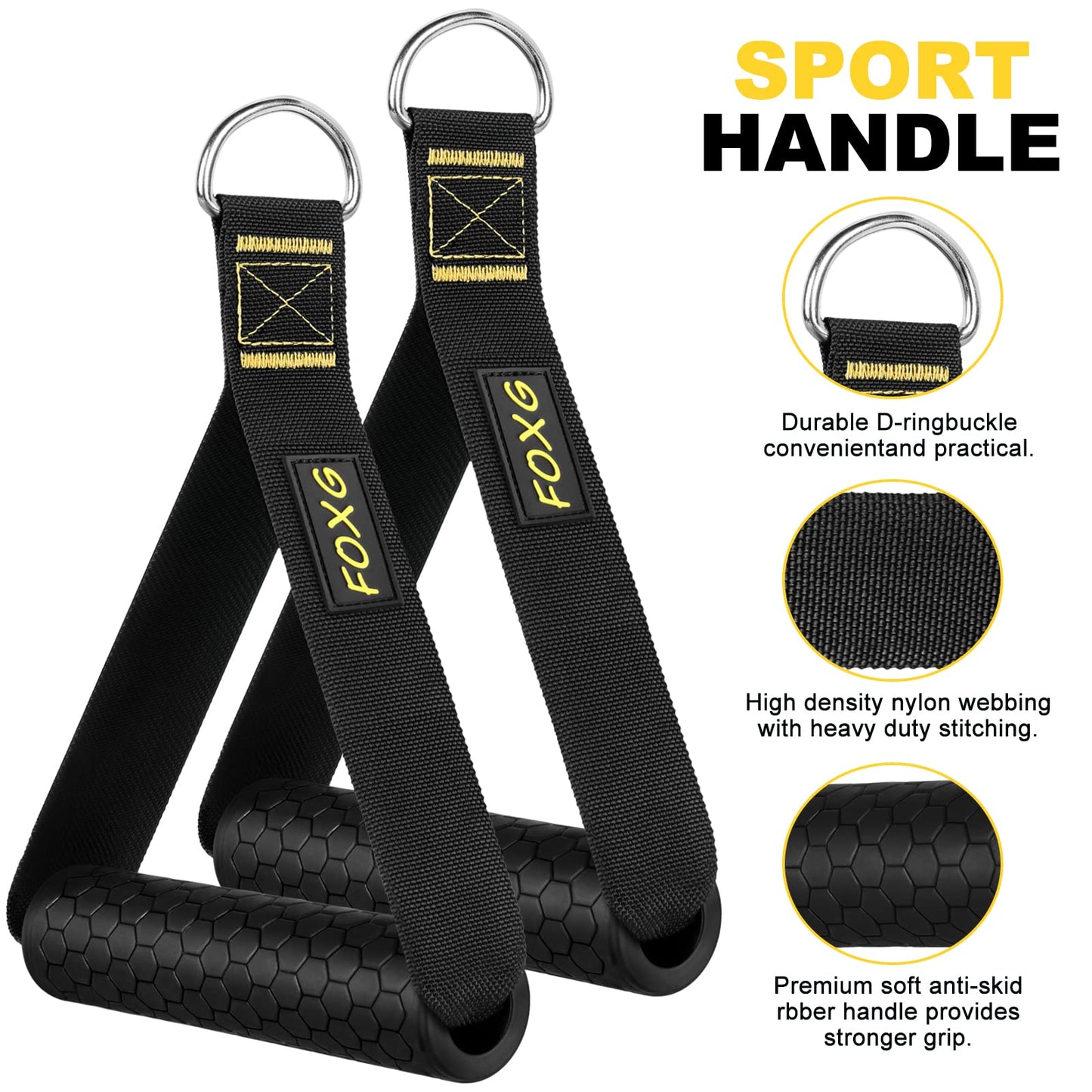 Rraining Kit, Workout Straps for Home, Adjustable Resistance Trainer with Handles, Door Anchor and Carrying Bag for Gym