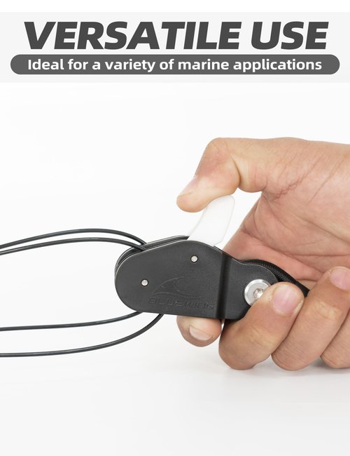 BLUEWING Outrigger Halyard Lock Pulley Double with Ball Bearing Snap Swivel for Offshore Fishing, Black