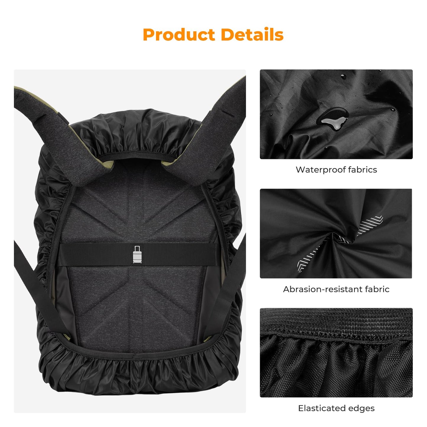 K&F Concept Waterproof Backpack Rain Cover with Reflective Strip, Waterproof Ultralight Backpack Cover for Hiking, Camping, Biking, Outdoor, Traveling