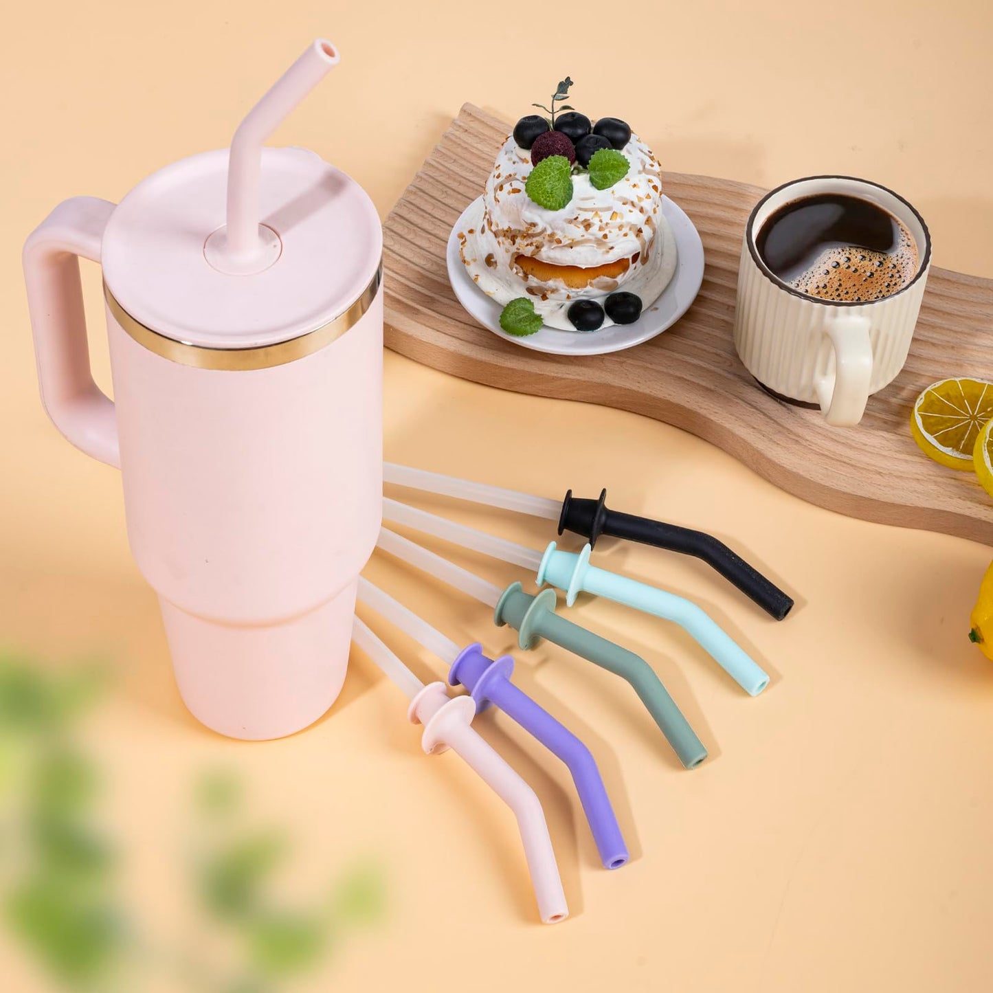 Greant 5 PCS Press in Straw for Hydroflask Tumbler, Straws for Hydro Flask Tumbler Straw Replacement 20 oz to 40 oz (5 PCS, 5 Colors, for Hydroflask Tumbler 40oz)