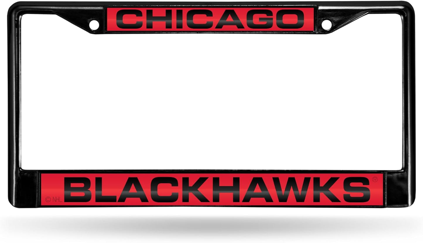 NHL Detroit Red Wings Laser Cut Chrome Frame - 12" x 6" Car Accessory