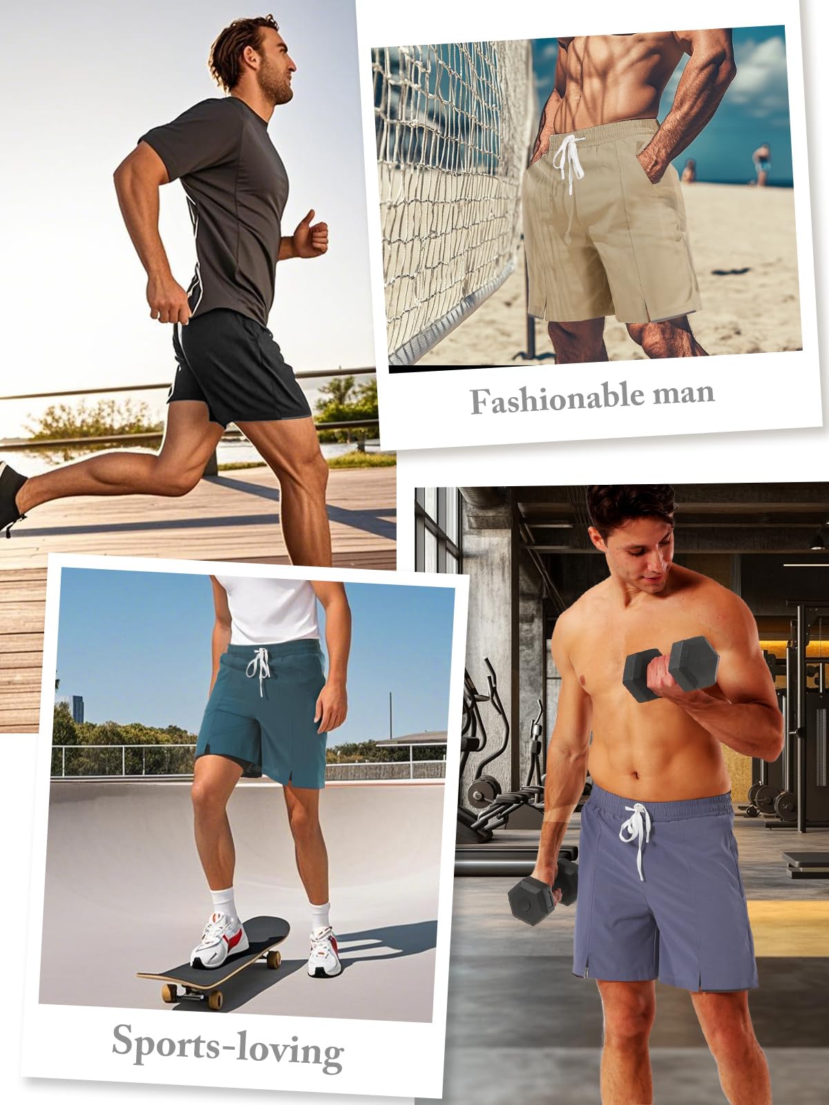 TXJ Sports Men's 2 in 1 Running Shorts 5" Athletic Workout Shorts for Men with Compression Liner Zip Pockets Gym Training Dark Green