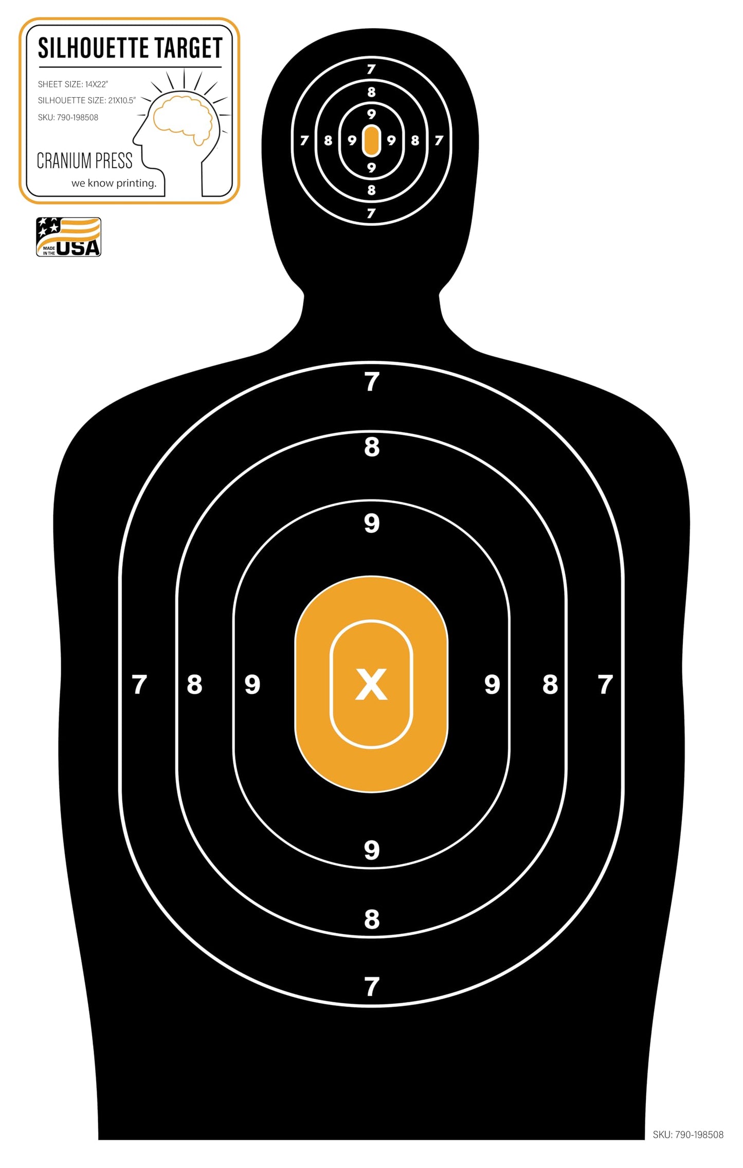 50-Pack Paper Shooting Targets for Range Practice - Bulk Silhouette Targets with Bullseye for Hunting, Handguns, Pistols & Rifles | Large 14x22 Inch Size for Accurate Aim & Training