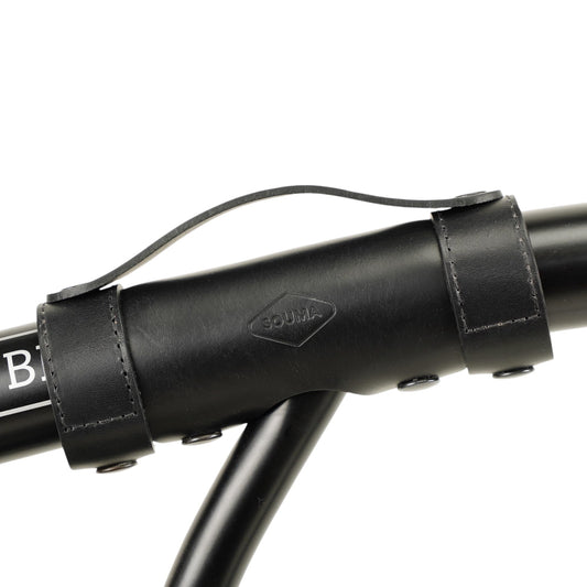 Leather Carry Handle for Brompton bicycle - Full grain leather, handle for carrying Brompton folding bike (Black)