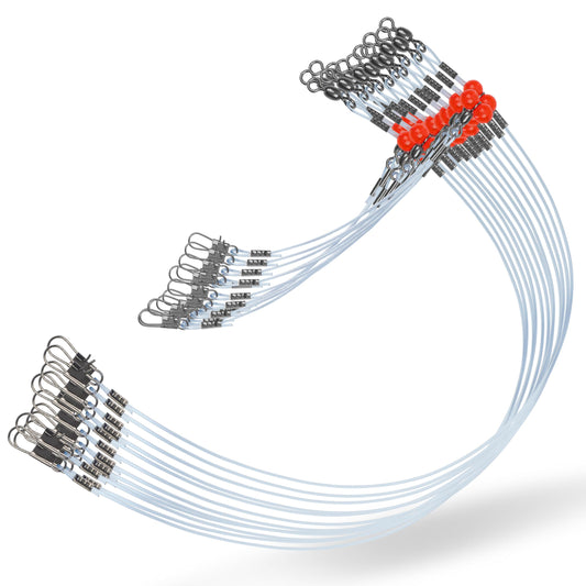 Fishing Leaders Saltwater Tackle Surf Fishing Rigs with Swivel Snaps High Strength Nylon Wire Leader Fishing Bottom Rigs Saltwater Fishing Gear Equipment(1rd-12pcs)