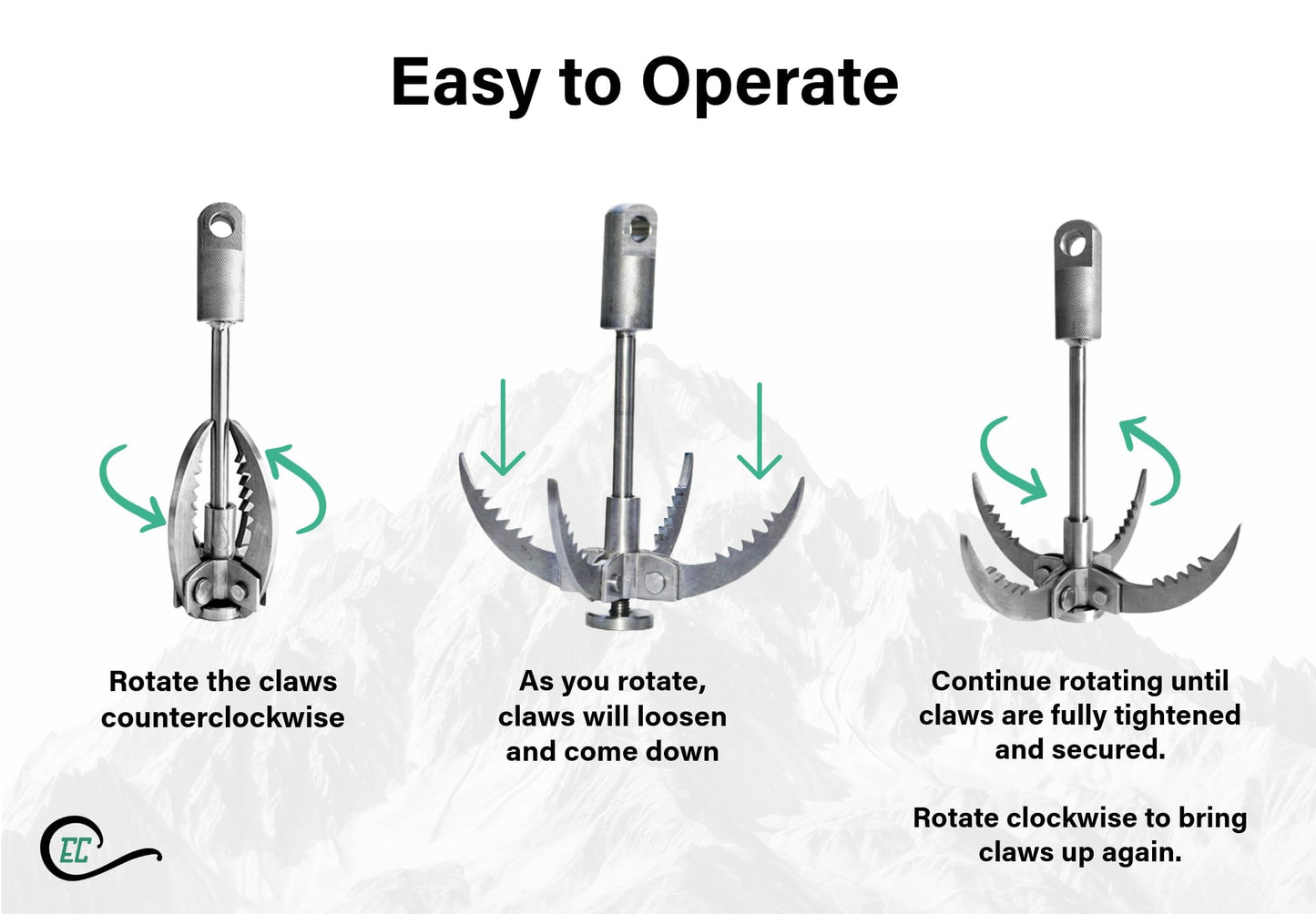 Grappling Hook with Rope 32ft. Set. 4-Claw Folding Durable Stainless Steel Compact Perfect for Outdoor Survival, Retrieval, Camping, Hiking, Tree Mountain, and Climbing