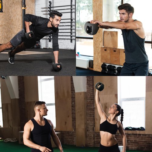POWER GUIDANCE Spherebell Dumbbells + Kettlebell, Achieve Peak Exercise Performance while Minimizing Stress on Joints (Black-11LB)