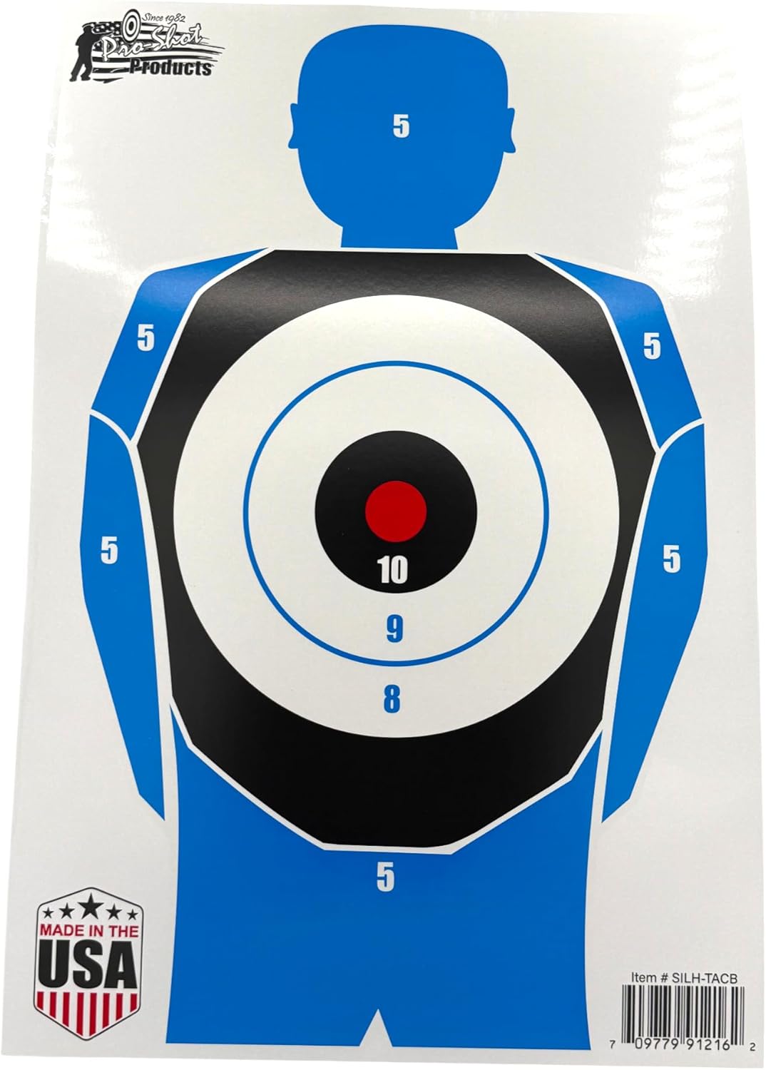 Pro-Shot Silhouette Paper & Tactical Targets: High Contrast Training & Practice Shooting Targets – Heavy Paper, Reactive Splatter & Weatherproof Options – Made in USA (Multi-Pack Choices)
