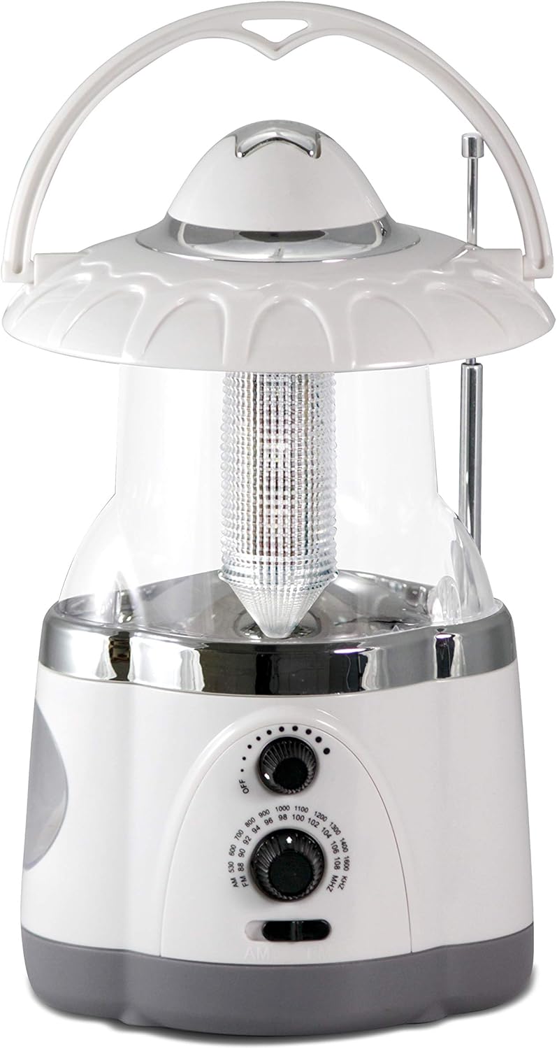 190485 12-LED Lantern with 4-LED Flashlight & AM/FM Radio (Green)