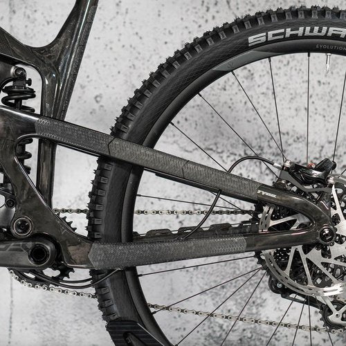 Riesel Design - Bike Rear Triangle Frame Protection Tape, for Chainstays and Seatstays, Protection Against Scratches and Abrasions - Easy Installation, No Tools Required - Chain:Tape 3000 - Clear