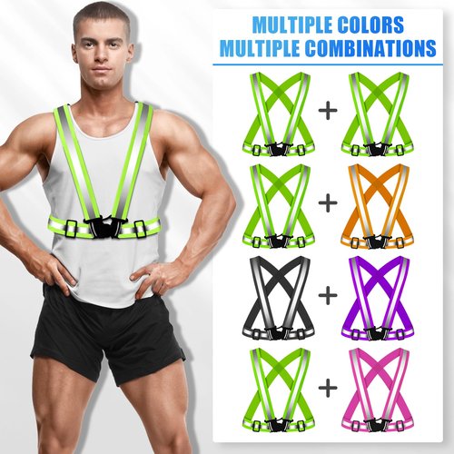 Topward Reflective Vest Running Gear 2Pack, High Visibility Safety Vest with Storage Bag for Outdoor Night Running, Cycling, Jogging and Dog Walking - Adjustable, Lightweight - Fits Men Women Kids